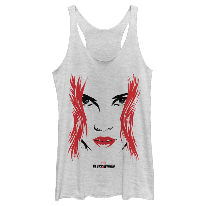 fifth sun Women's Marvel Black Widow Painted 80's Face Racerback Tank Top