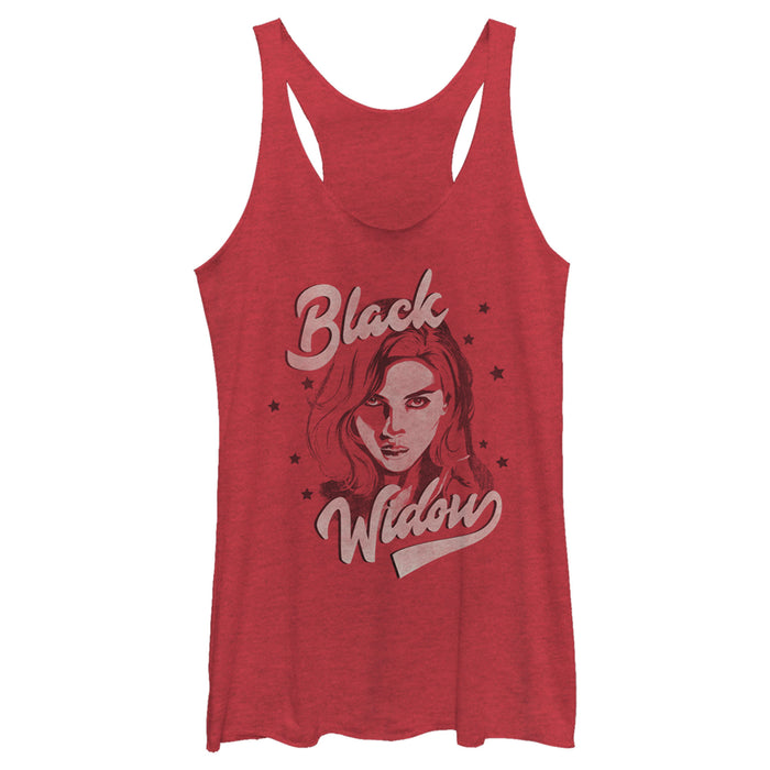 fifth sun Women's Marvel Black Widow Retro Portrait Racerback Tank Top