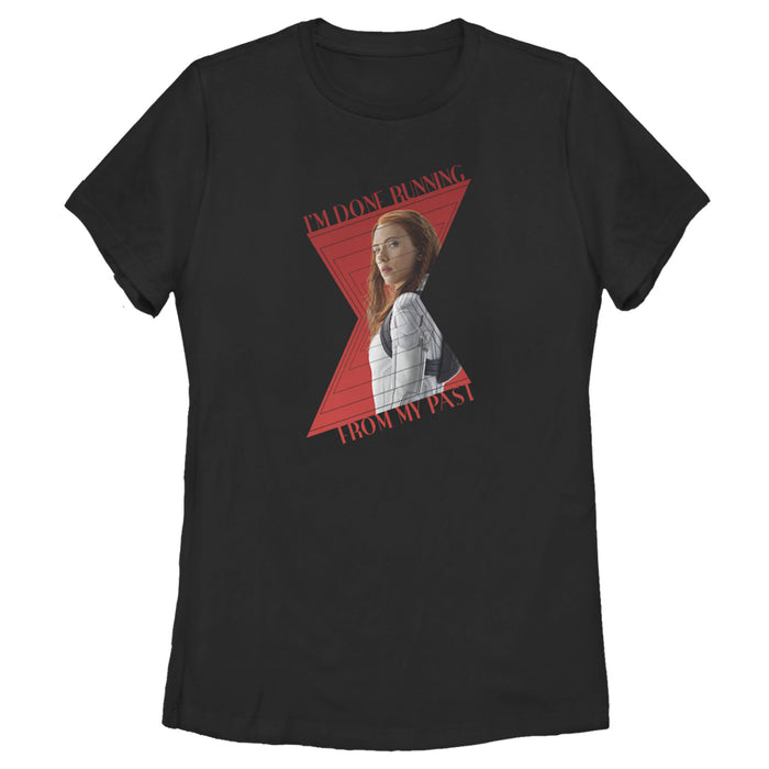 fifth sun Women's Marvel Black Widow Running from Past T-Shirt
