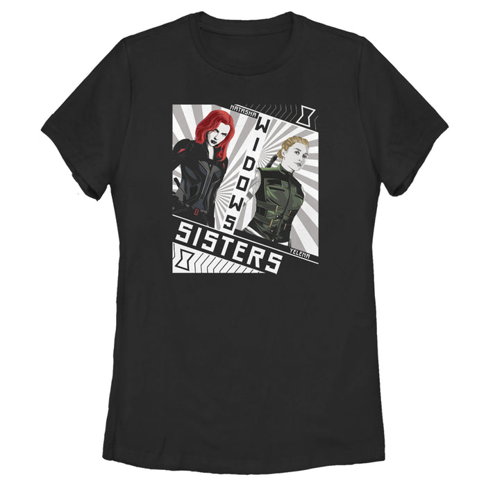 fifth sun Women's Marvel Black Widow Sisters Cartoon T-Shirt