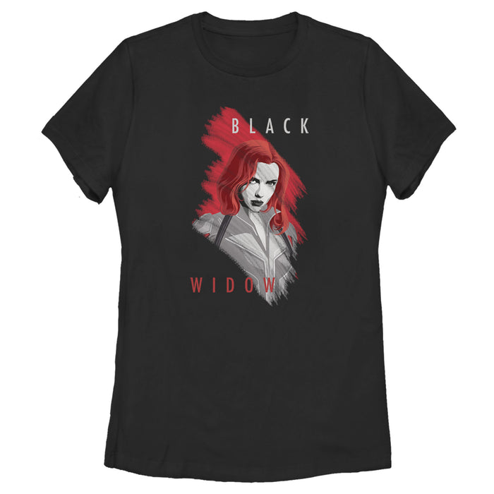 fifth sun Women's Marvel Black Widow Smudge Portrait T-Shirt