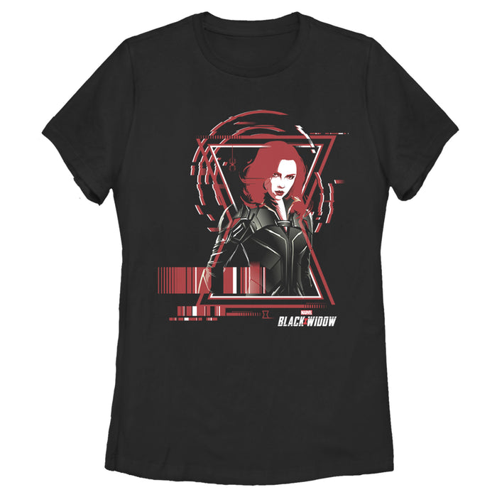 fifth sun Women's Marvel Black Widow Stealth Barcode T-Shirt
