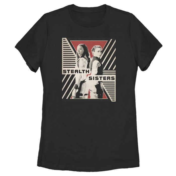 fifth sun Women's Marvel Black Widow Stealth Sisters Streak T-Shirt