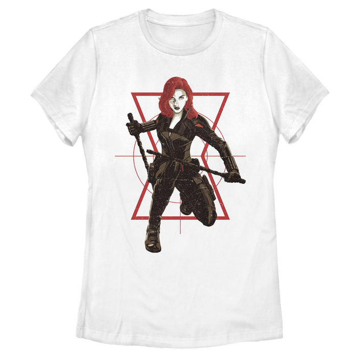 fifth sun Women's Marvel Black Widow Symbol Target T-Shirt