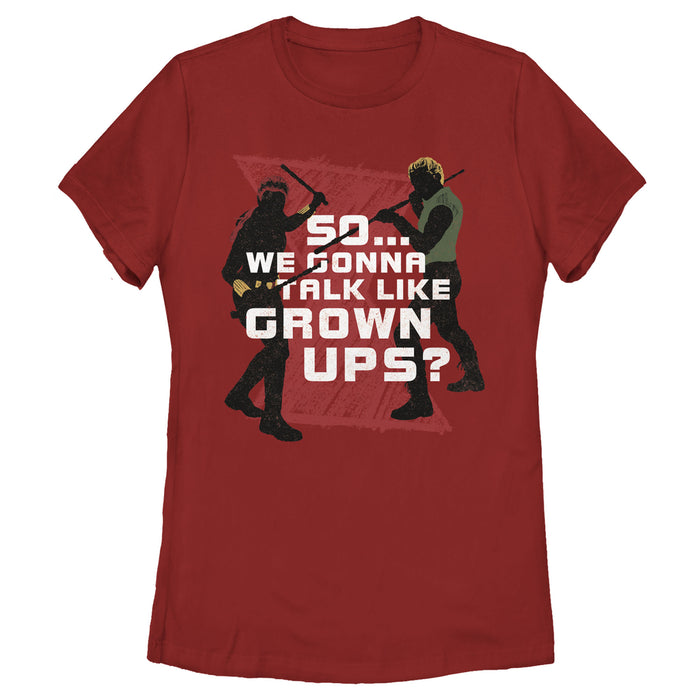 fifth sun Women's Marvel Black Widow Talk Like Grownups T-Shirt