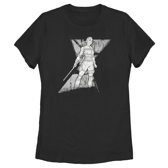 fifth sun Women's Marvel Black Widow Yelena Grunge T-Shirt