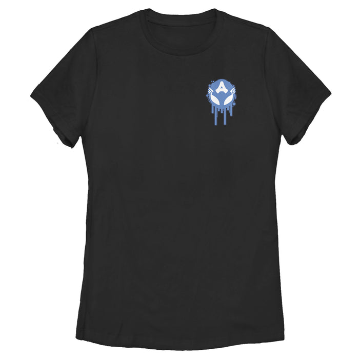 fifth sun Women's Marvel Captain America Venom Infected Badge T-Shirt