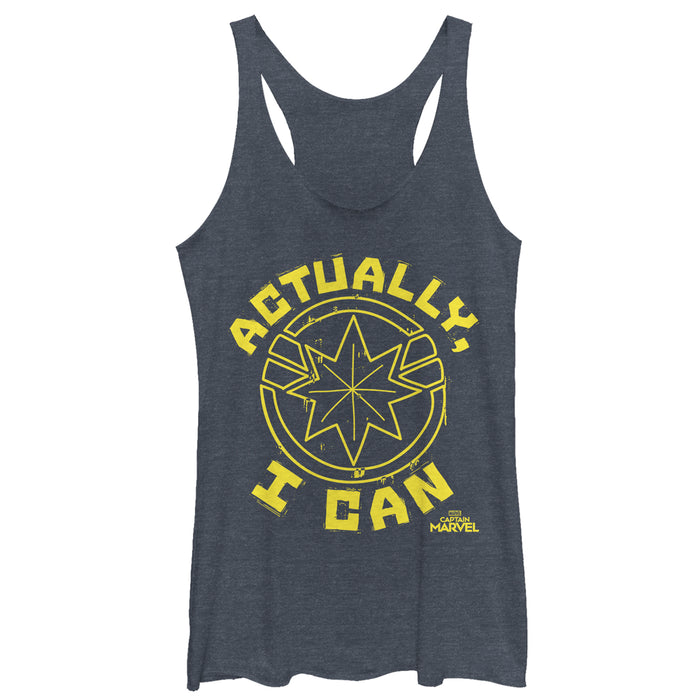 fifth sun Women's Marvel Captain Marvel Actually Can Quote Racerback Tank Top