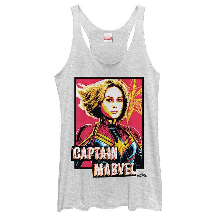 fifth sun Women's Marvel Captain Marvel Artistic Portrait Racerback Tank Top