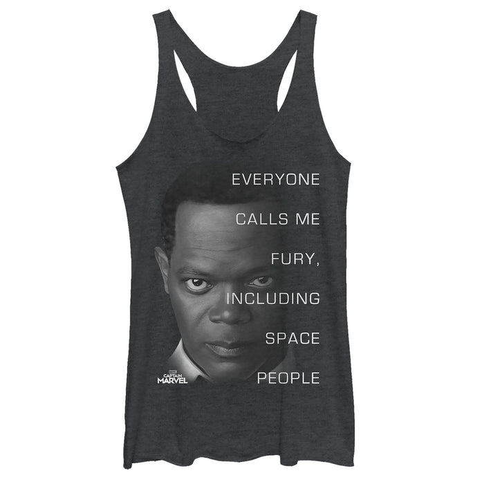 fifth sun Women's Marvel Captain Marvel Everyone Calls Me Fury Racerback Tank Top