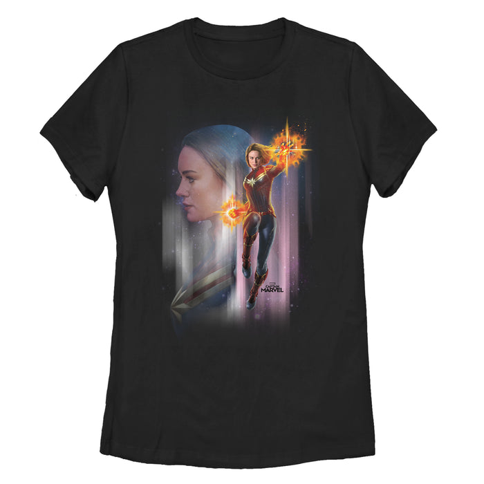fifth sun Women's Marvel Captain Marvel Galactic Profile T-Shirt