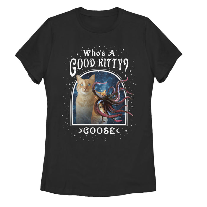 fifth sun Women's Marvel Captain Marvel Good Goose Cat T-Shirt