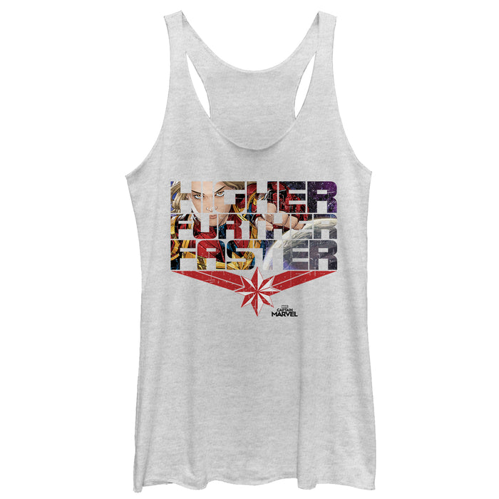 fifth sun Women's Marvel Captain Marvel Higher Comic Scenes Racerback Tank Top
