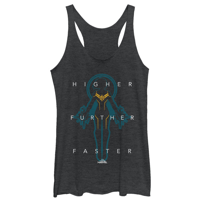 fifth sun Women's Marvel Captain Marvel Higher Mantra Racerback Tank Top
