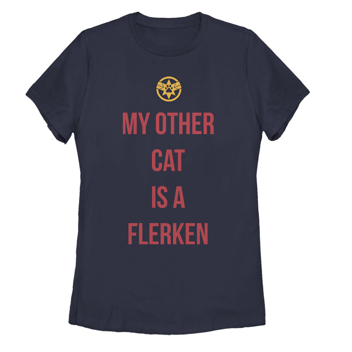 fifth sun Women's Marvel Captain Marvel My Other Cat is a Flerken T-Shirt