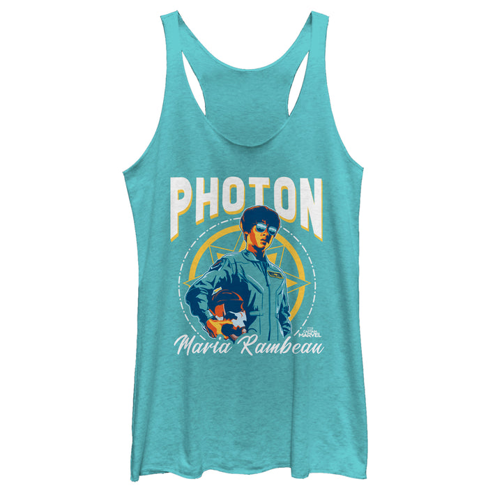 Fifth Sun Women's Marvel Captain Marvel Photon Quote Racerback Tank Top