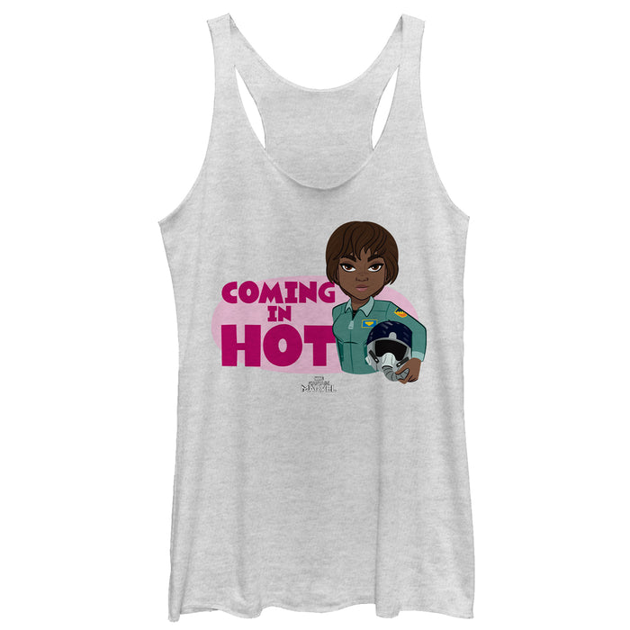 fifth sun Women's Marvel Captain Marvel Photon Quote Racerback Tank Top