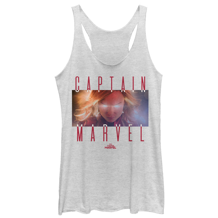 fifth sun Women's Marvel Captain Marvel Power Stare Racerback Tank Top