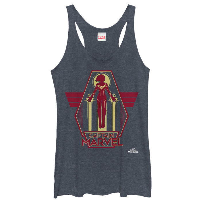 fifth sun Women's Marvel Captain Marvel Retro Take Flight Racerback Tank Top