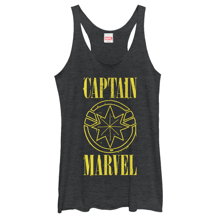 fifth sun Women's Marvel Captain Marvel Stained Star Symbol Racerback Tank Top