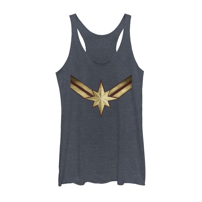 Fifth Sun Women's Marvel Captain Marvel Star Symbol Costume Racerback Tank Top