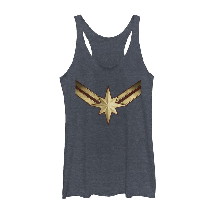 fifth sun Women's Marvel Captain Marvel Star Symbol Costume Racerback Tank Top