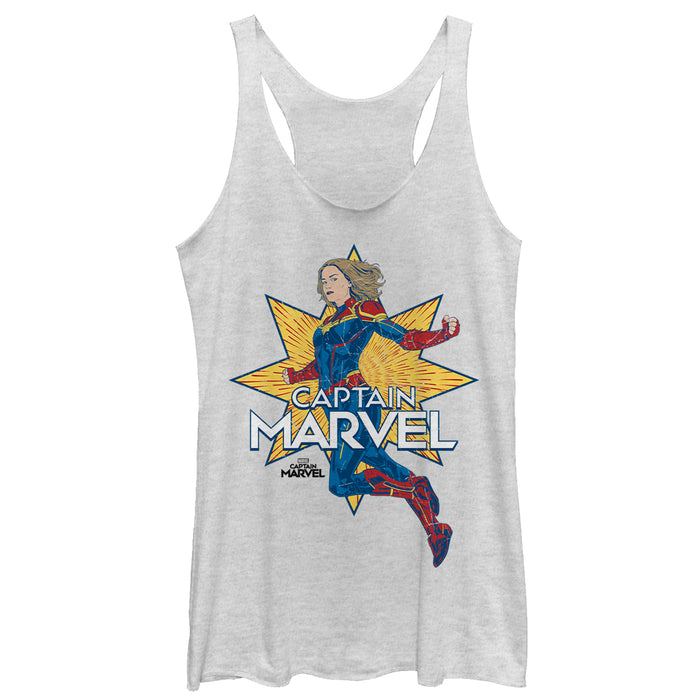 fifth sun Women's Marvel Captain Marvel Vintage Star Racerback Tank Top