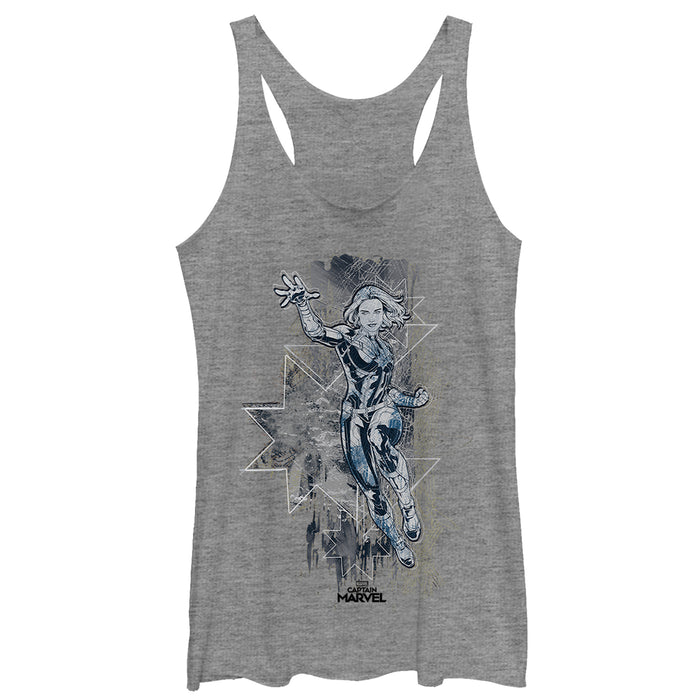 fifth sun Women's Marvel Captain Marvel Vintage Vibe Racerback Tank Top