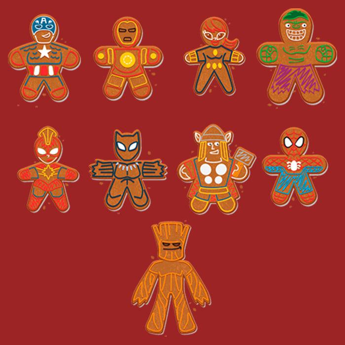 Fifth Sun Women's Marvel Christmas Gingerbread Cookie Avengers T-Shirt