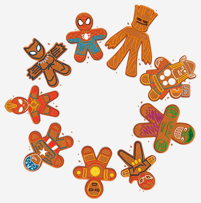 Fifth Sun Women's Marvel Christmas Gingerbread Cookie Circle T-Shirt