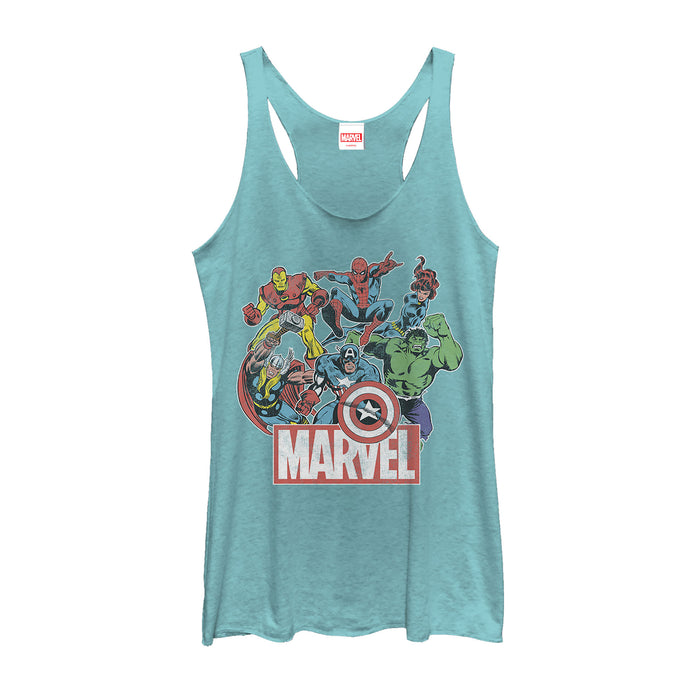 Fifth Sun Women's Marvel Classic Hero Collage Racerback Tank Top