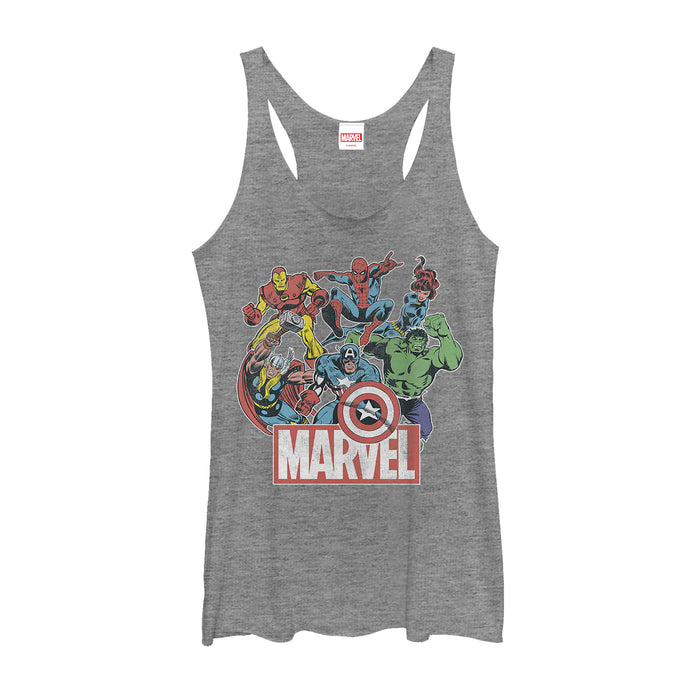Fifth Sun Women's Marvel Classic Hero Collage Racerback Tank Top