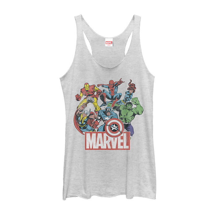 fifth sun Women's Marvel Classic Hero Collage Racerback Tank Top