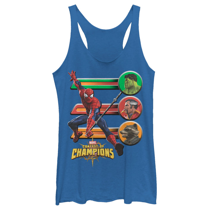 fifth sun Women's Marvel Contest of Champions Spider-Man Battle Racerback Tank Top