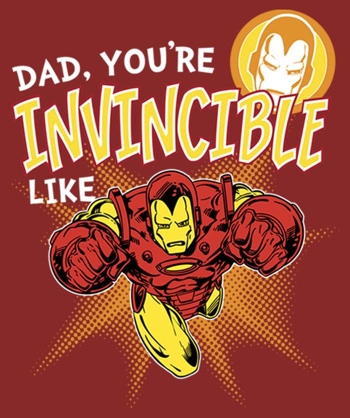 Fifth Sun Women's Marvel Dad You're Invincible Like Iron Man T-Shirt