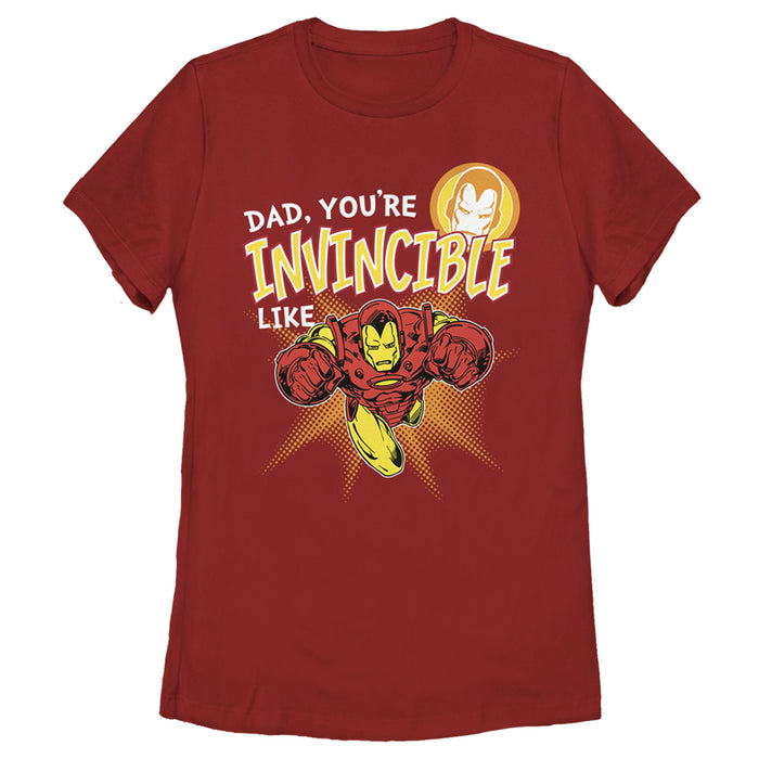 fifth sun Women's Marvel Dad You're Invincible Like Iron Man T-Shirt