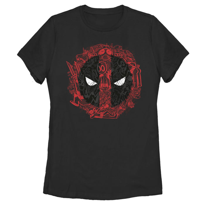 fifth sun Women's Marvel Deadpool Cartoon Icon Logo T-Shirt
