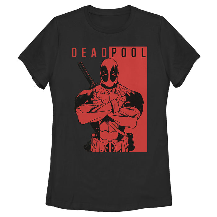 fifth sun Women's Marvel Deadpool Duotone Art T-Shirt