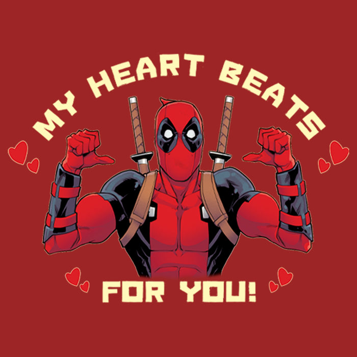 Fifth Sun Women's Marvel Deadpool My Heart Beats For You T-Shirt