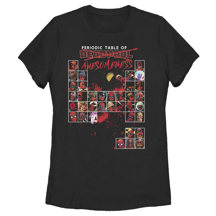fifth sun Women's Marvel Deadpool Periodic Table T-Shirt