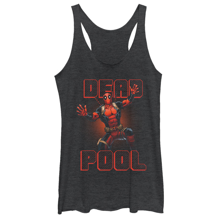fifth sun Women's Marvel Deadpool Stripes Racerback Tank Top