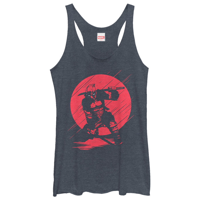 fifth sun Women's Marvel Deadpool Sunset Streaks Racerback Tank Top