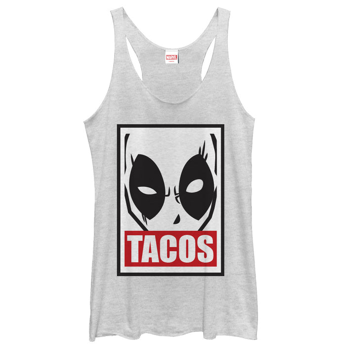 fifth sun Women's Marvel Deadpool Tacos Racerback Tank Top
