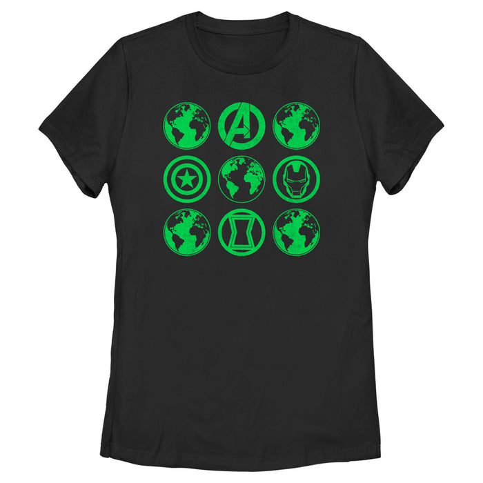 fifth sun Women's Marvel Earth Day Heroes Icons T-Shirt
