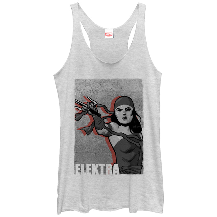 fifth sun Women's Marvel Elektra Grayscale Racerback Tank Top
