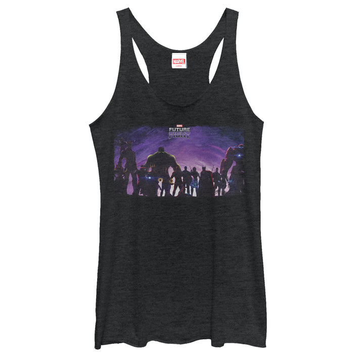 fifth sun Women's Marvel Future Fight Character Silhouette Racerback Tank Top