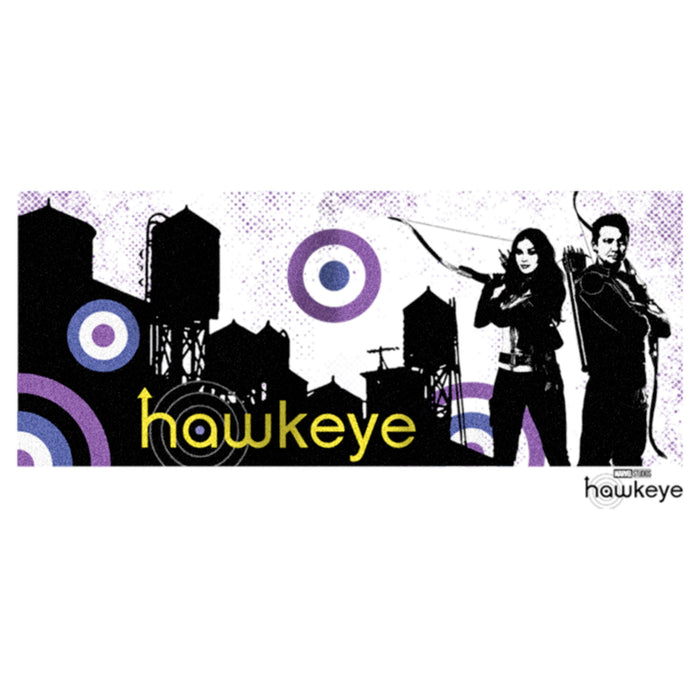 Fifth Sun Women's Marvel Hawkeye Cityscape Scoop Neck