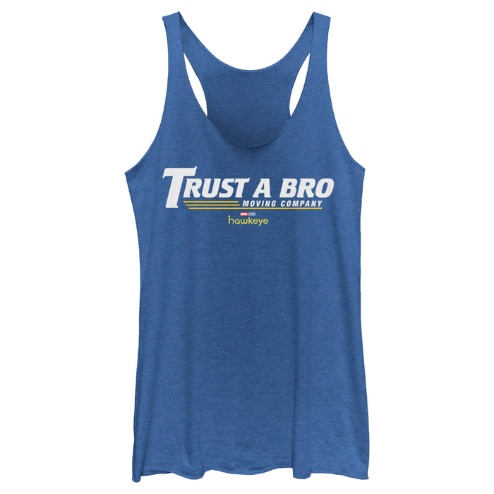Fifth Sun Women's Marvel Hawkeye Trust Moving Company Racerback Tank Top