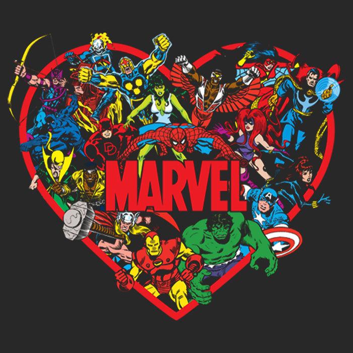 Fifth Sun Women's Marvel Heroes Unite Heart T-Shirt