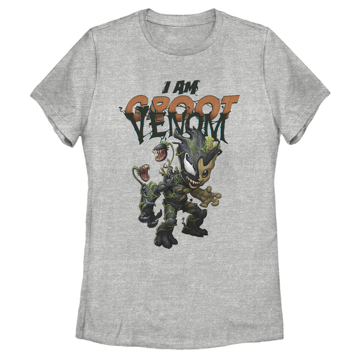 fifth sun Women's Marvel I Am Groot Infected Venom T-Shirt